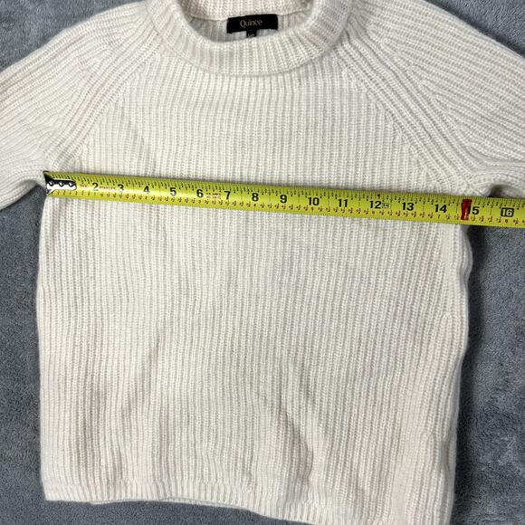 Quince Women's XS 100% Cashmere Sweater White Knit Quiet Luxury - Picture 6 of 9